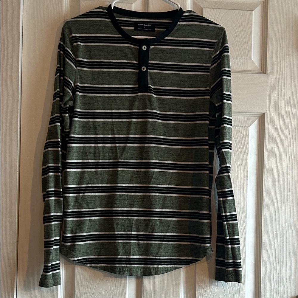 Striped Green Henley Shirt